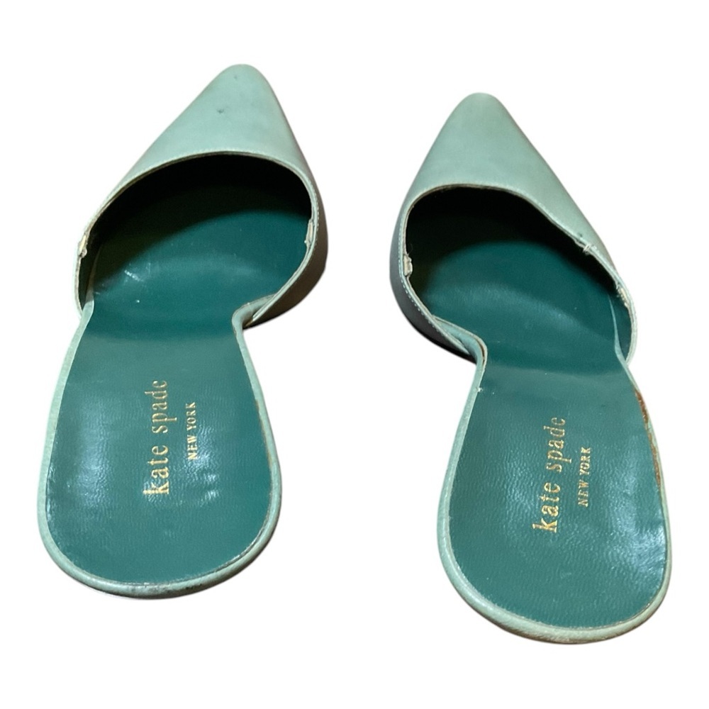 Kate Spade Women’s Green Sandals Shoes heels Mules Size 8.5 - Picture 3 of 16